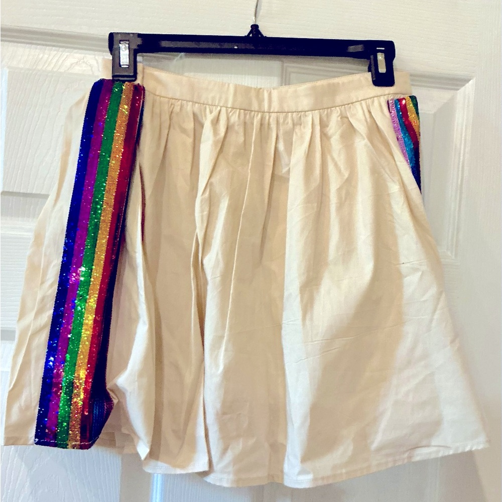 New QOS medium ivory rainbow skirt